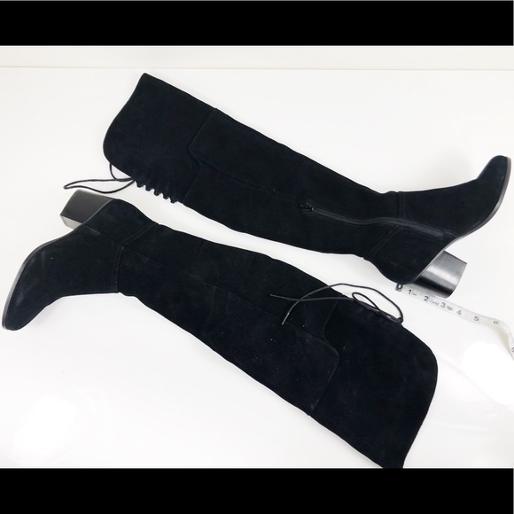 ALDO JEFFERS SUEDE OVER THE KNEE LACE BOOTS - Picture 4 of 8